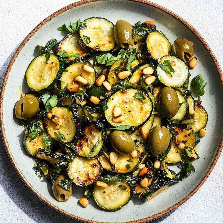 Salade méditerranéenne aux courgettes et aux olives