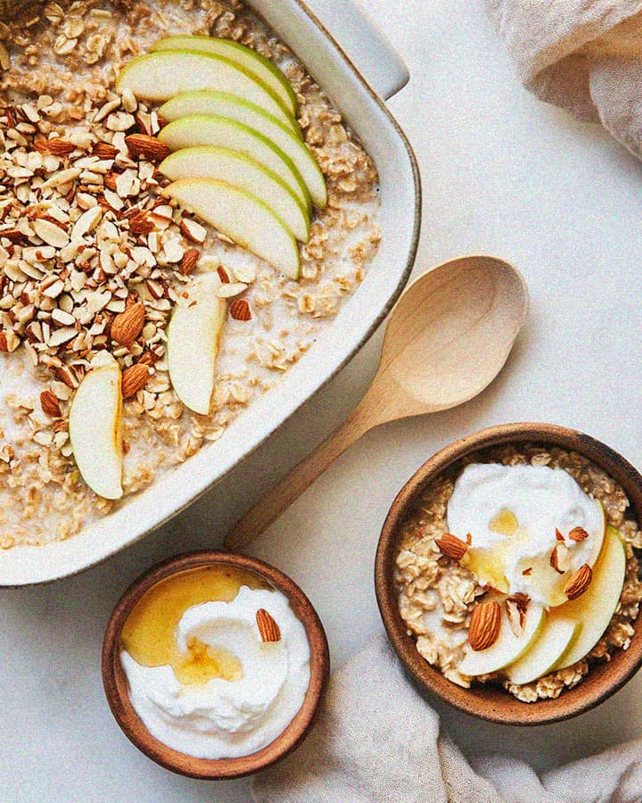 Flocons d’avoine au four, pomme & cannelle